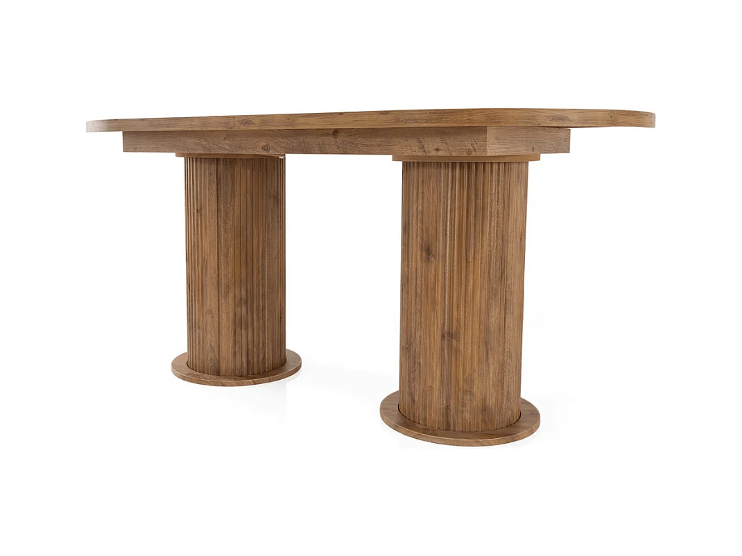 Table à manger extensible de 180 à 216 cm décor noyer - GUSTO