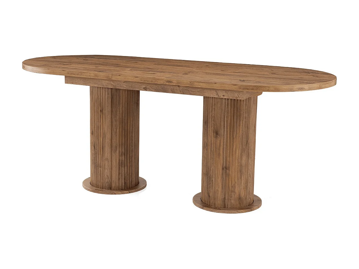 Table à manger extensible de 180 à 216 cm décor noyer - GUSTO