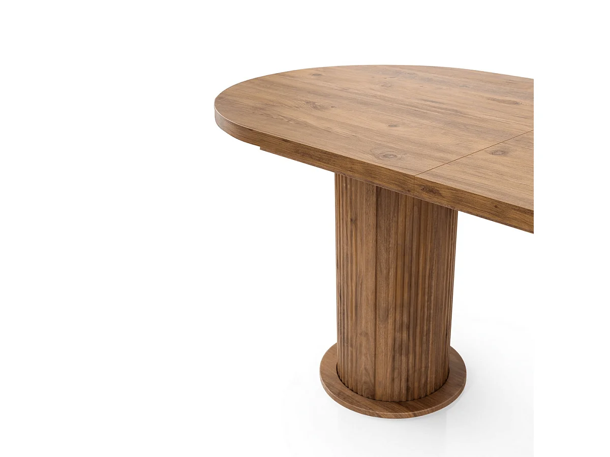 Table à manger extensible de 180 à 216 cm décor noyer - GUSTO