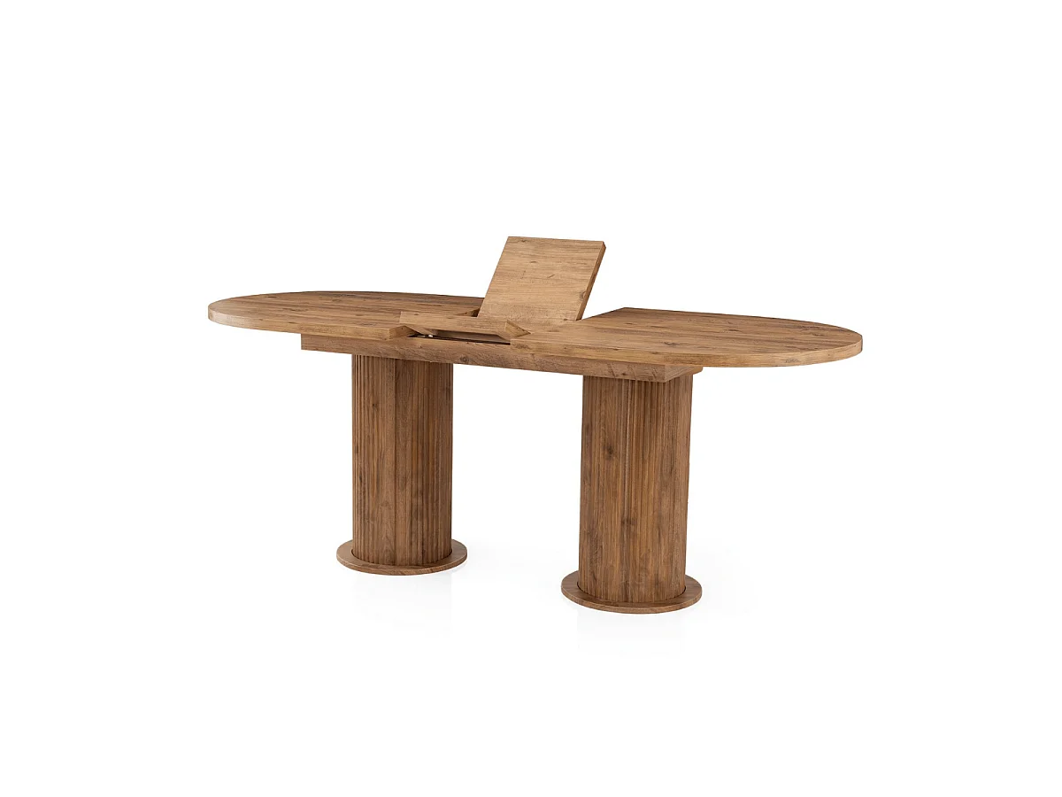Table à manger extensible de 180 à 216 cm décor noyer - GUSTO