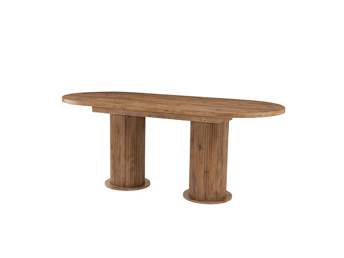 Table à manger extensible de 180 à 216 cm décor noyer - GUSTO