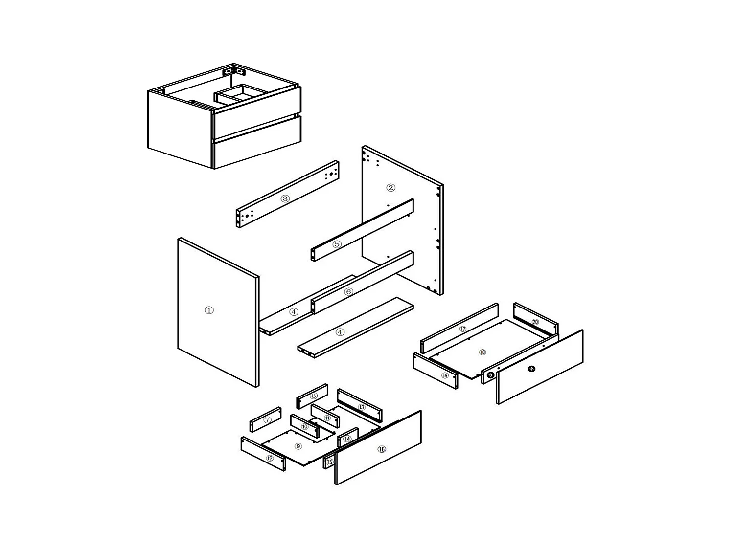 Mueble de baño flotante con lavabo, 99 x 44.5 x 52 cm,Color Roble,Con 2 Cajones, Muebles de Alta Calidad, AICA