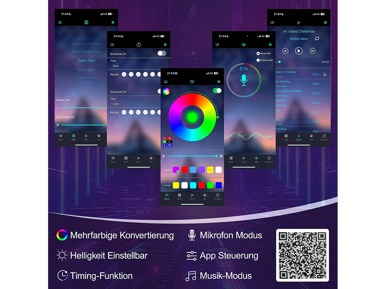 Canapé-lit 90 x 190 cm - avec 2 tiroirs + USB + étagère + banc de rangement + Leds - velours - gris