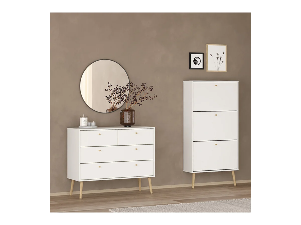 Commode 4 tiroirs avec pieds en bois L98,7 cm - TARP