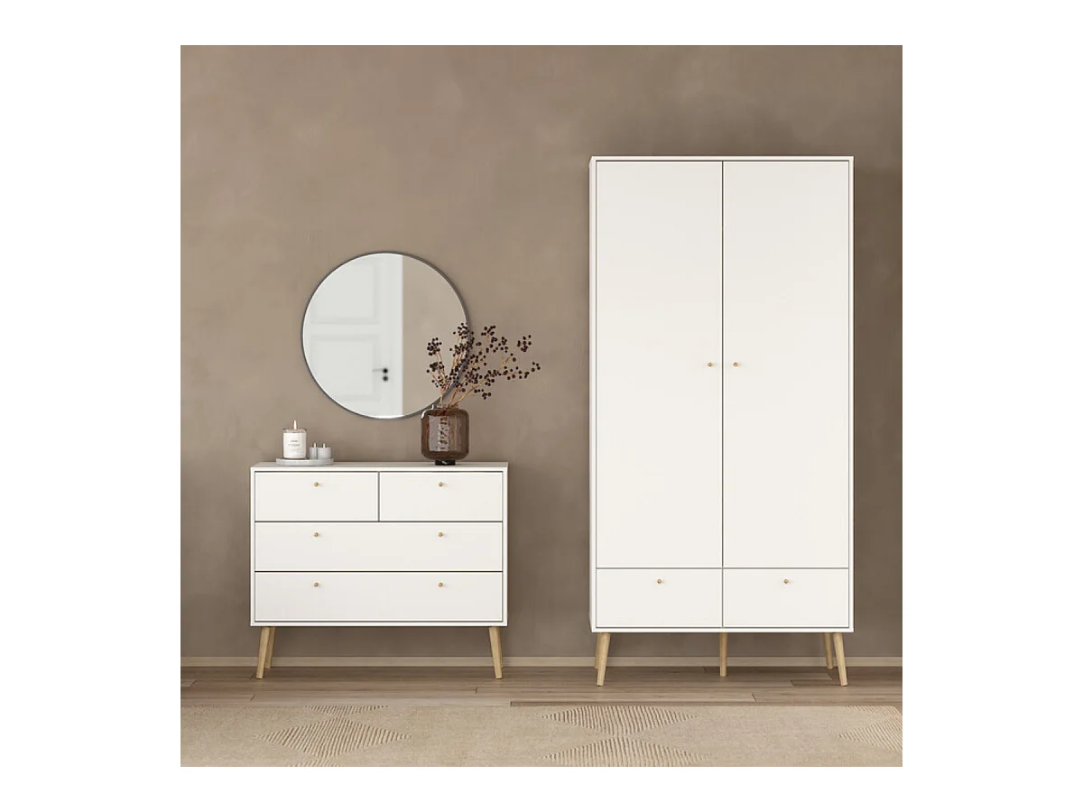 Commode 4 tiroirs avec pieds en bois L98,7 cm - TARP