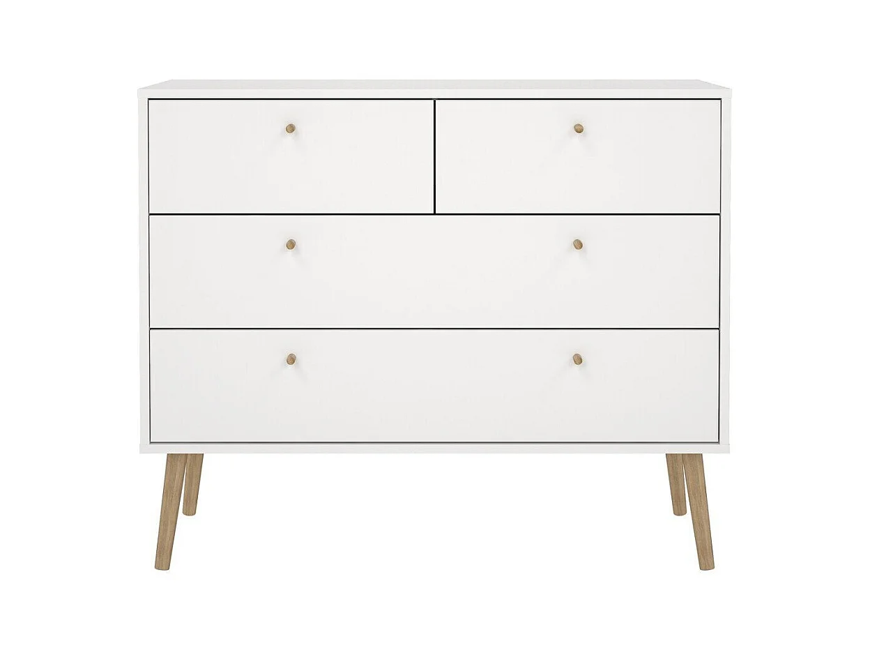 Commode 4 tiroirs avec pieds en bois L98,7 cm - TARP