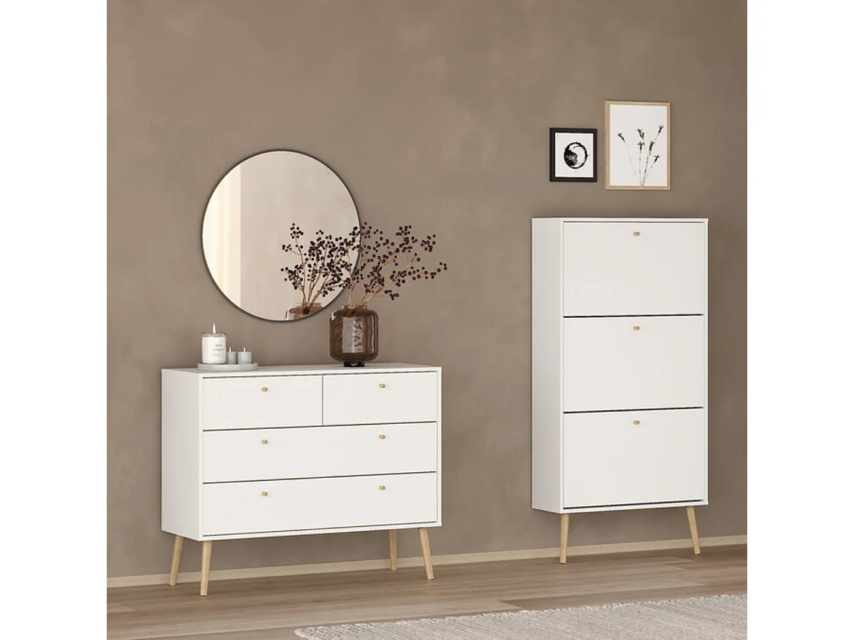 Commode 4 tiroirs avec pieds en bois L98,7 cm - TARP