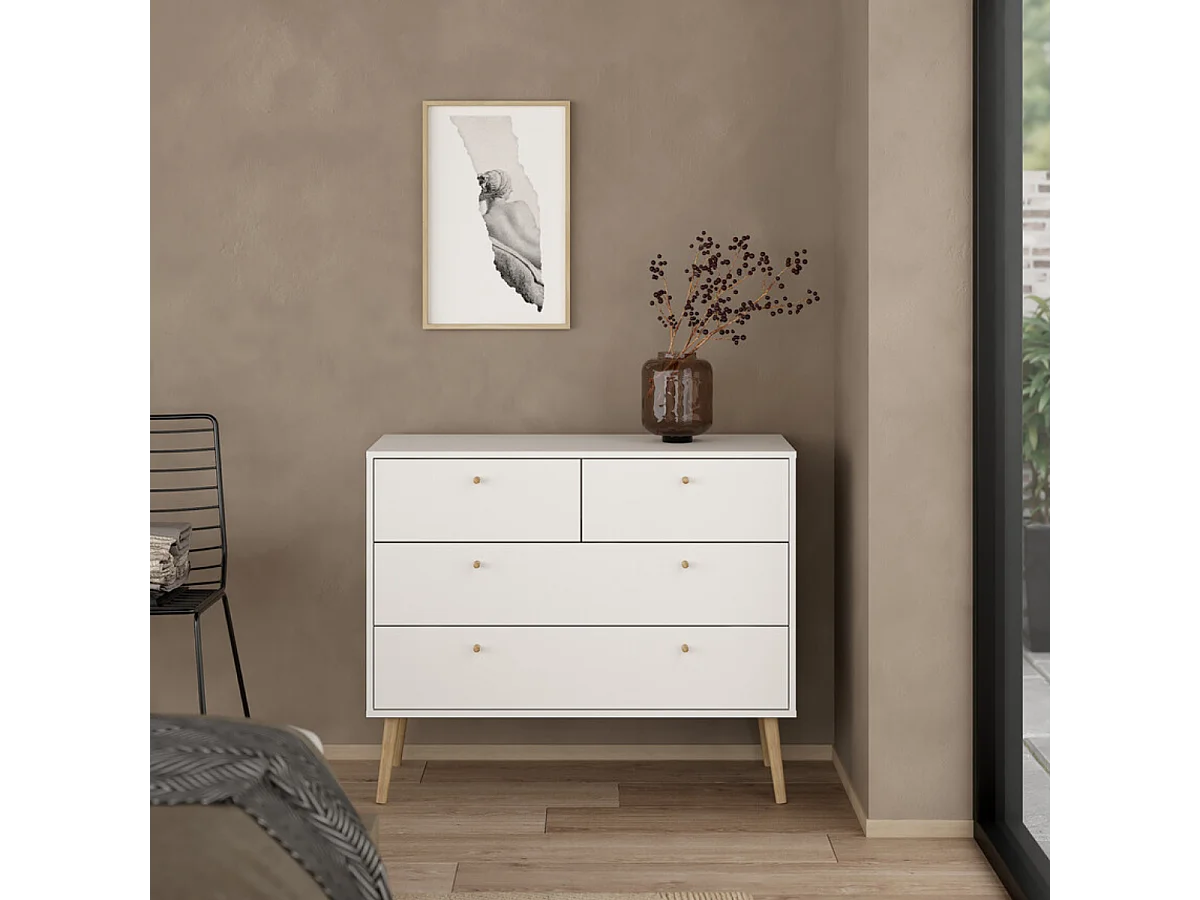 Commode 4 tiroirs avec pieds en bois L98,7 cm - TARP