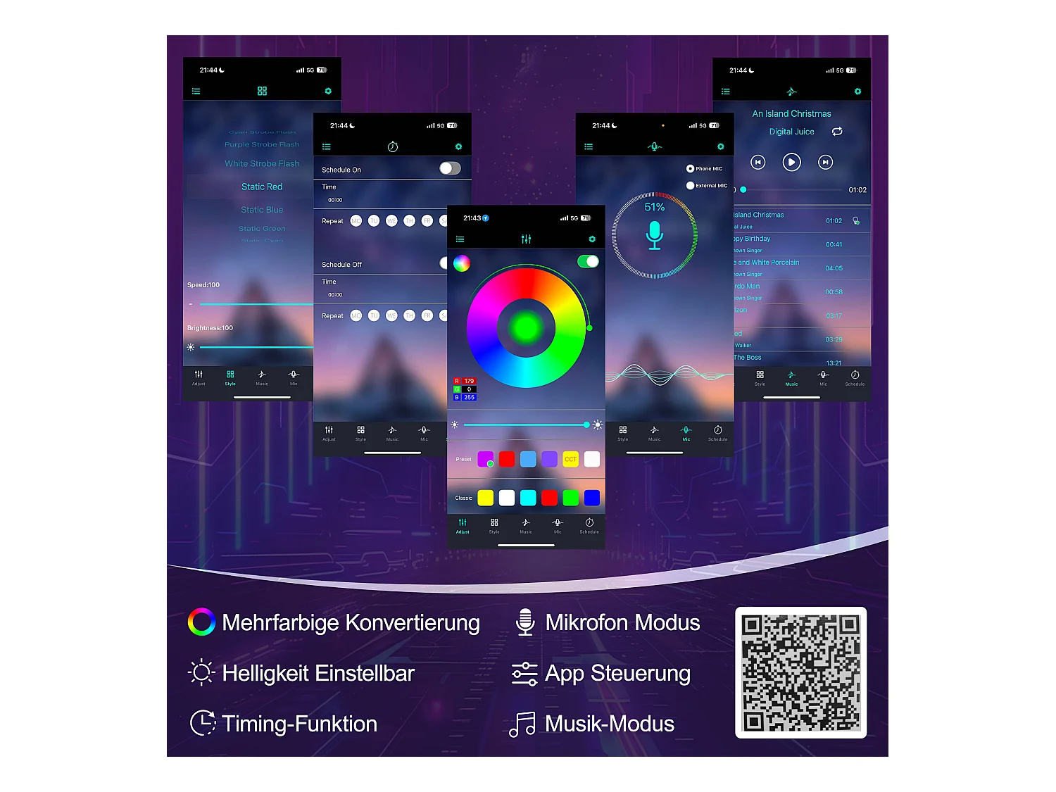 Lit coffre hydraulique rembourré - 140 x 200 cm - avec Leds + tête de lit avec rangements + avec USB /Type-C - velours - gris