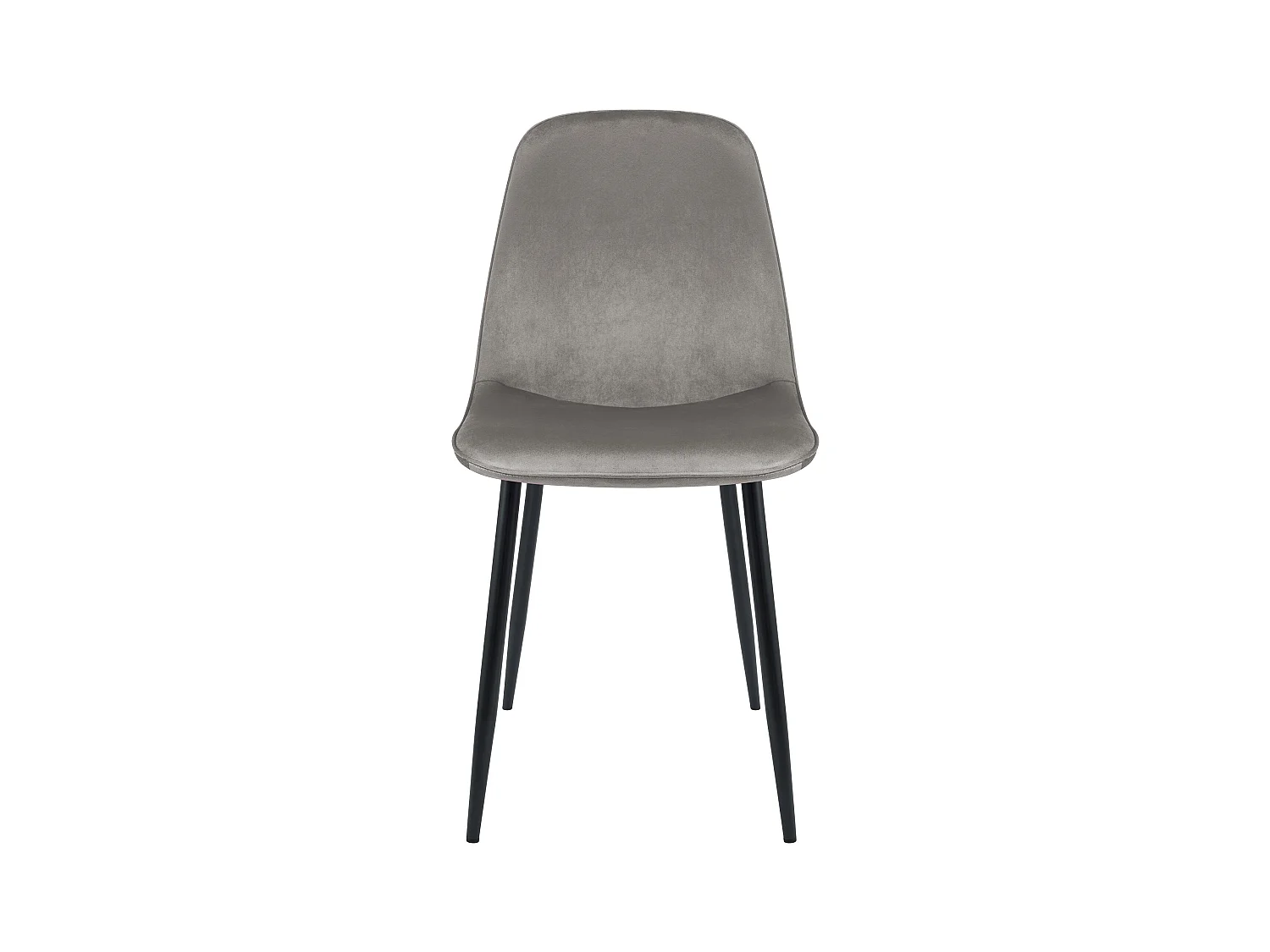 Lot de 4  chaise salle à manger - Velours - Gris clair - Maryam