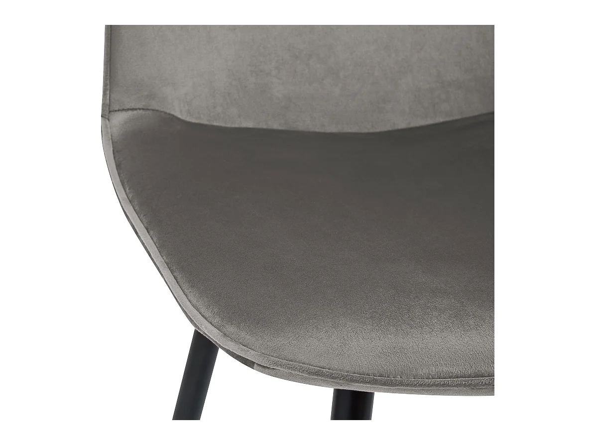 Lot de 4  chaise salle à manger - Velours - Gris clair - Maryam