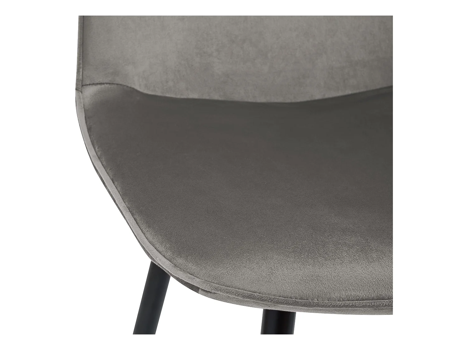 Lot de 4  chaise salle à manger - Velours - Gris clair - Maryam