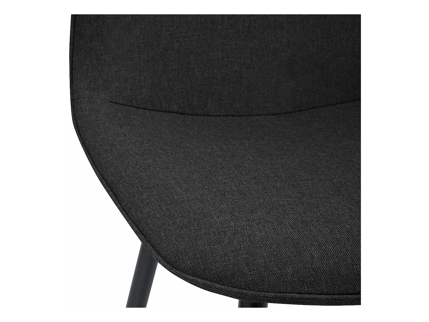 Lot de 4  chaise salle à manger - Tissu - Gris foncé - Maryam