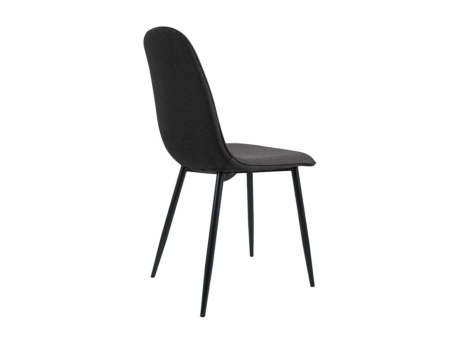 Lot de 4  chaise salle à manger - Tissu - Gris foncé - Maryam