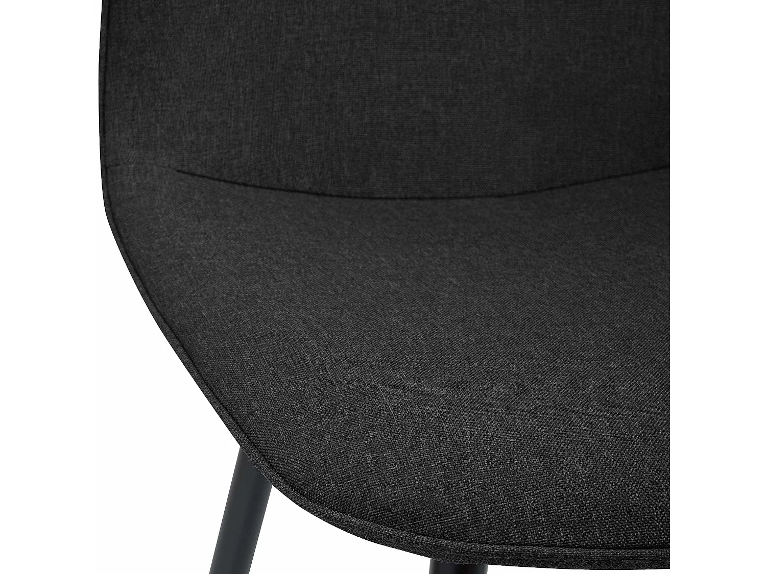 Lot de 4  chaise salle à manger - Tissu - Gris foncé - Maryam