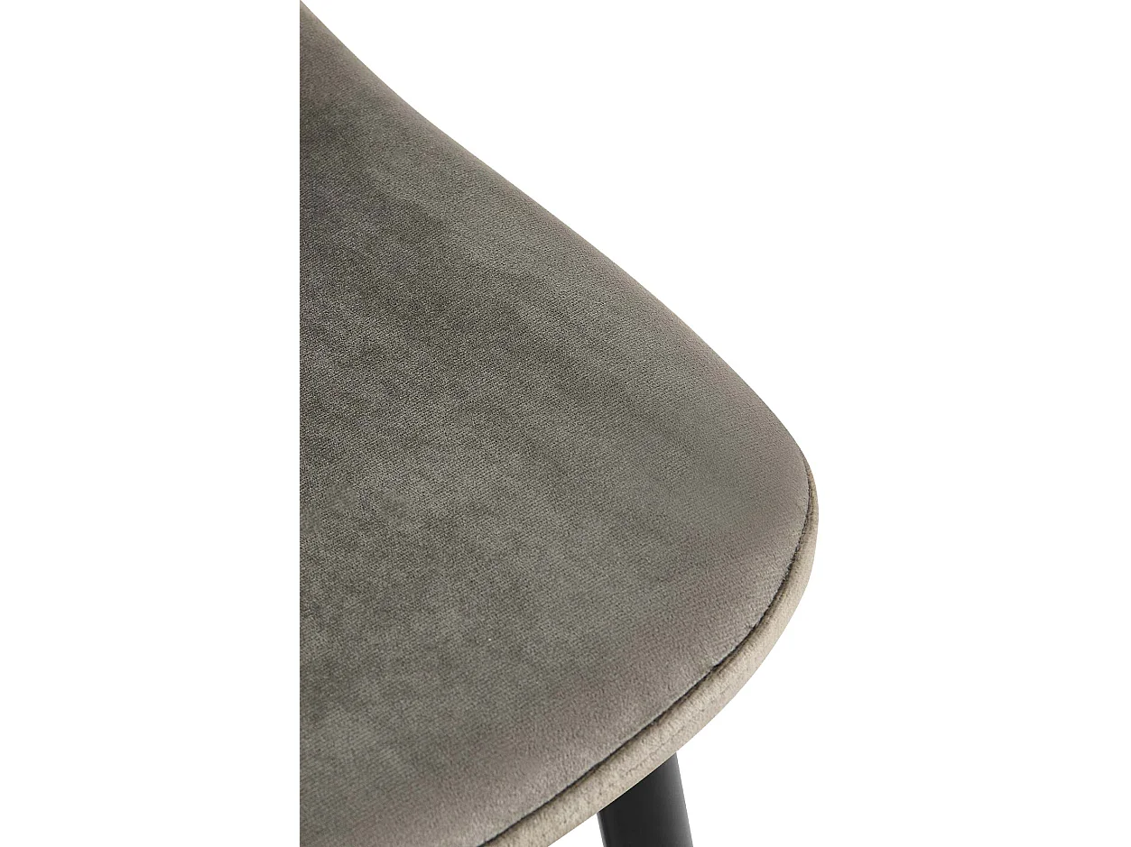 Lot de 4  chaise salle à manger - Velours - Anthracite - Napier