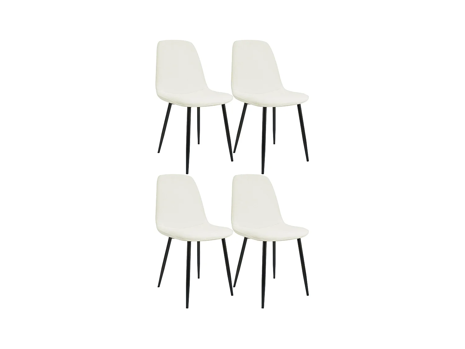 Lot de 4  chaise salle à manger - Tissu - Crème - Maryam