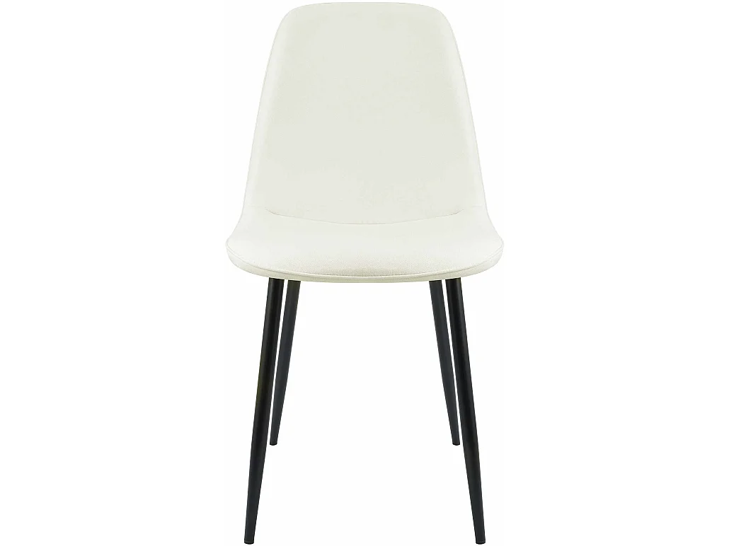 Lot de 4  chaise salle à manger - Tissu - Crème - Maryam