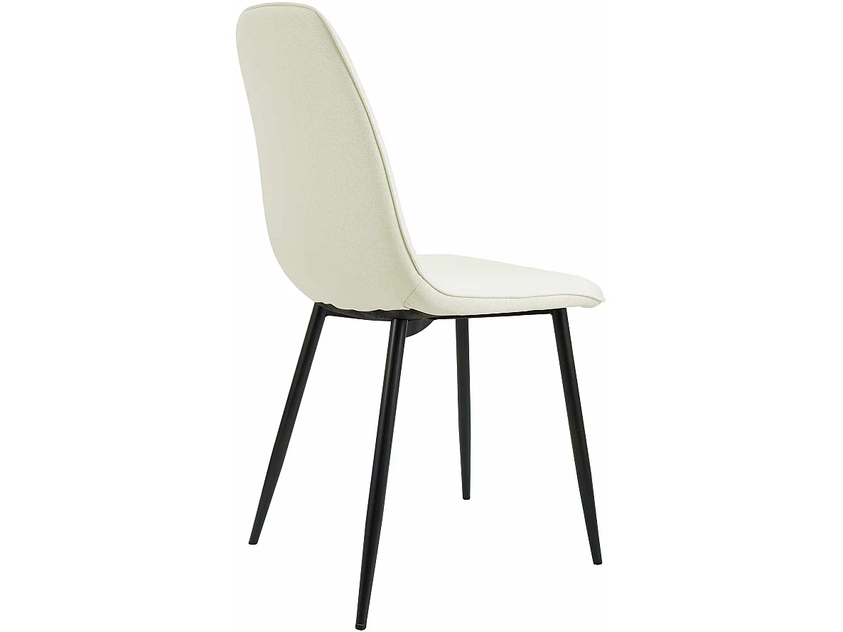 Lot de 4  chaise salle à manger - Tissu - Crème - Maryam