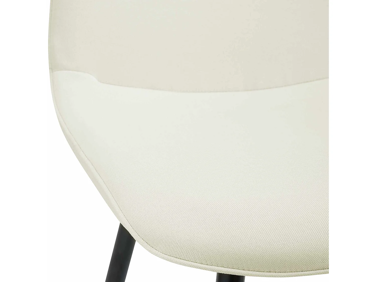 Lot de 4  chaise salle à manger - Tissu - Crème - Maryam
