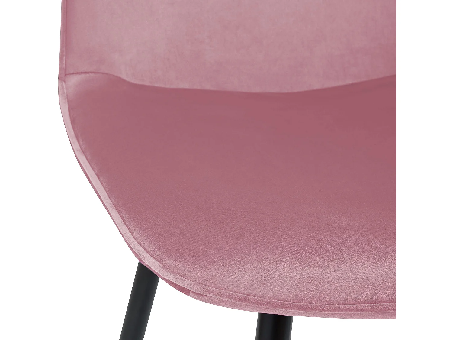 Lot de 4  chaise salle à manger - Velours - Rose - Maryam