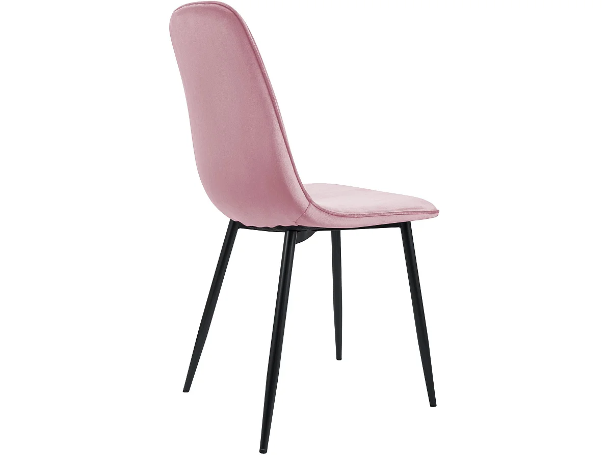 Lot de 4  chaise salle à manger - Velours - Rose - Maryam