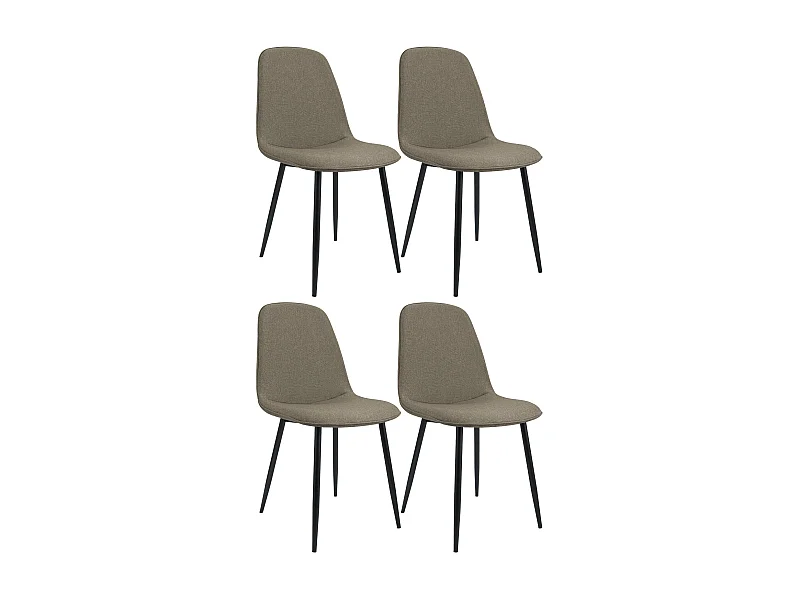 Lot de 4  chaise salle à manger - Tissu - Taupe - Maryam
