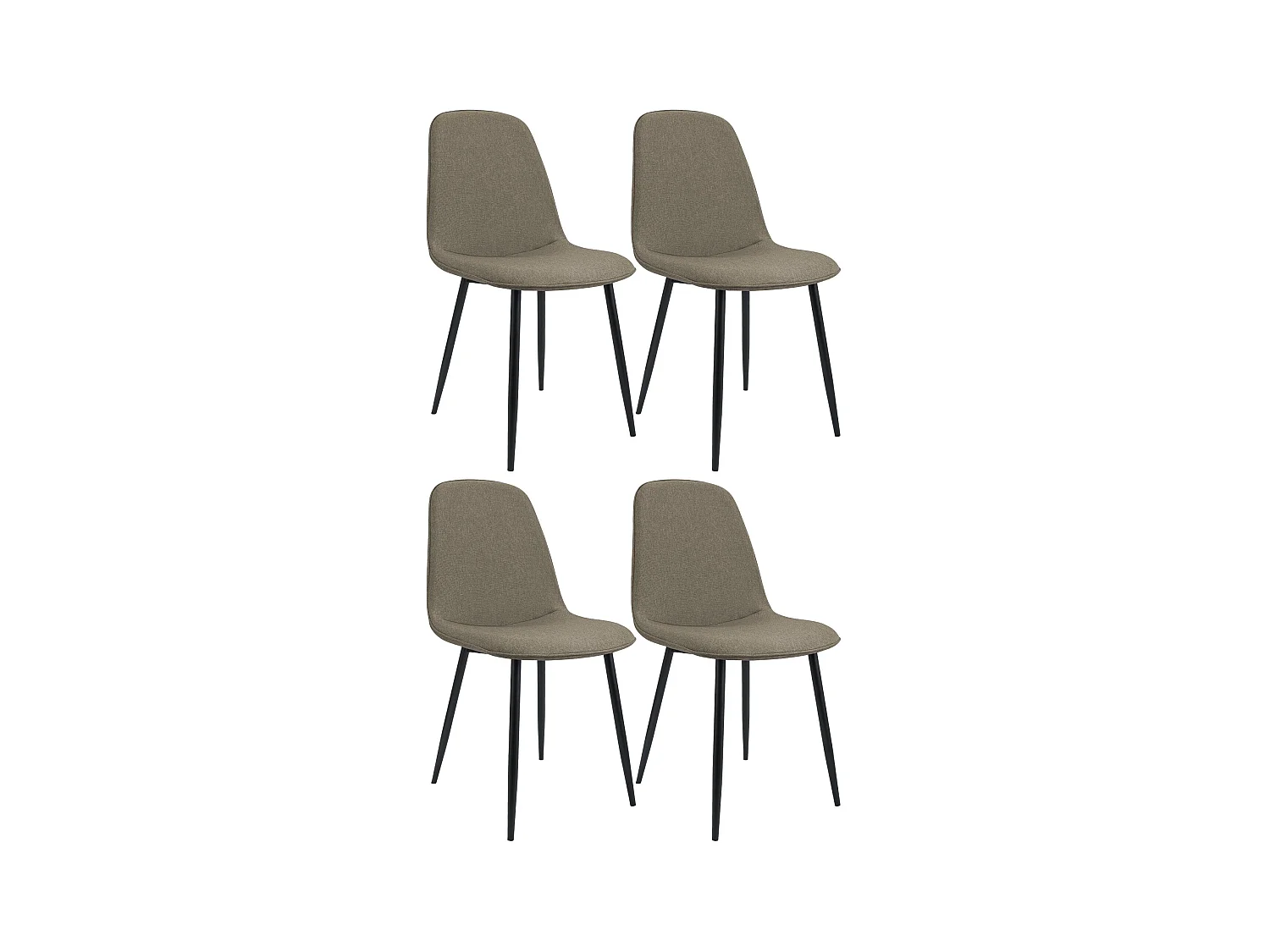 Lot de 4  chaise salle à manger - Tissu - Taupe - Maryam