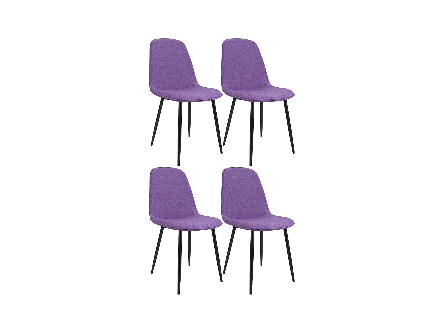 Lot de 4  chaise salle à manger - Tissu - Violet - Maryam