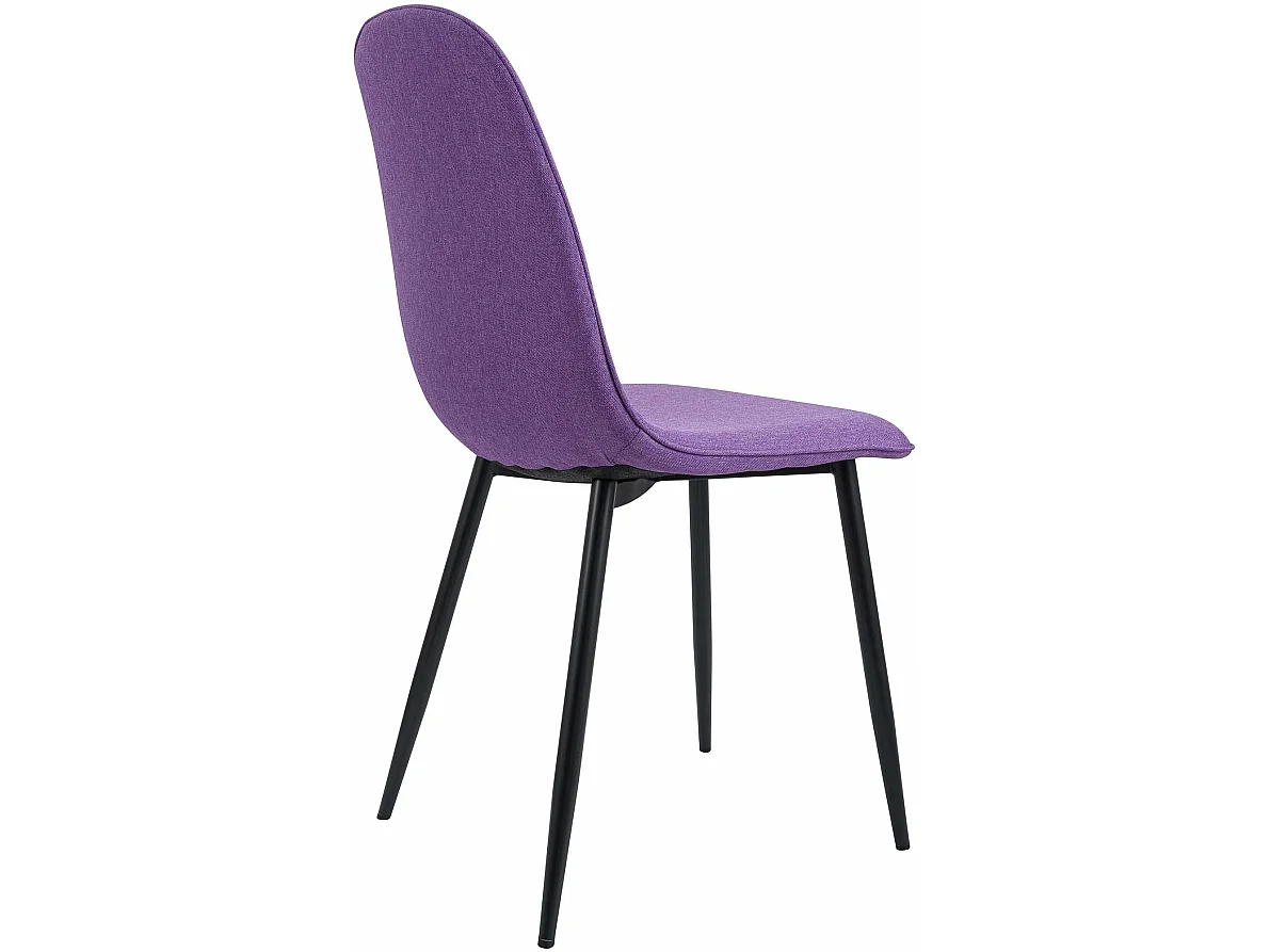 Lot de 4  chaise salle à manger - Tissu - Violet - Maryam