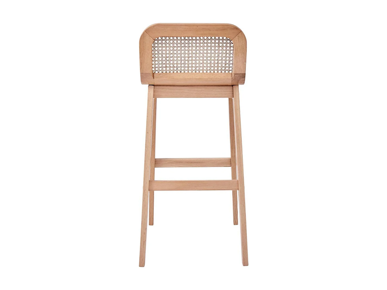 Conjunto de sillas de isla y bar de roble con asiento de caña de 65cm SANA