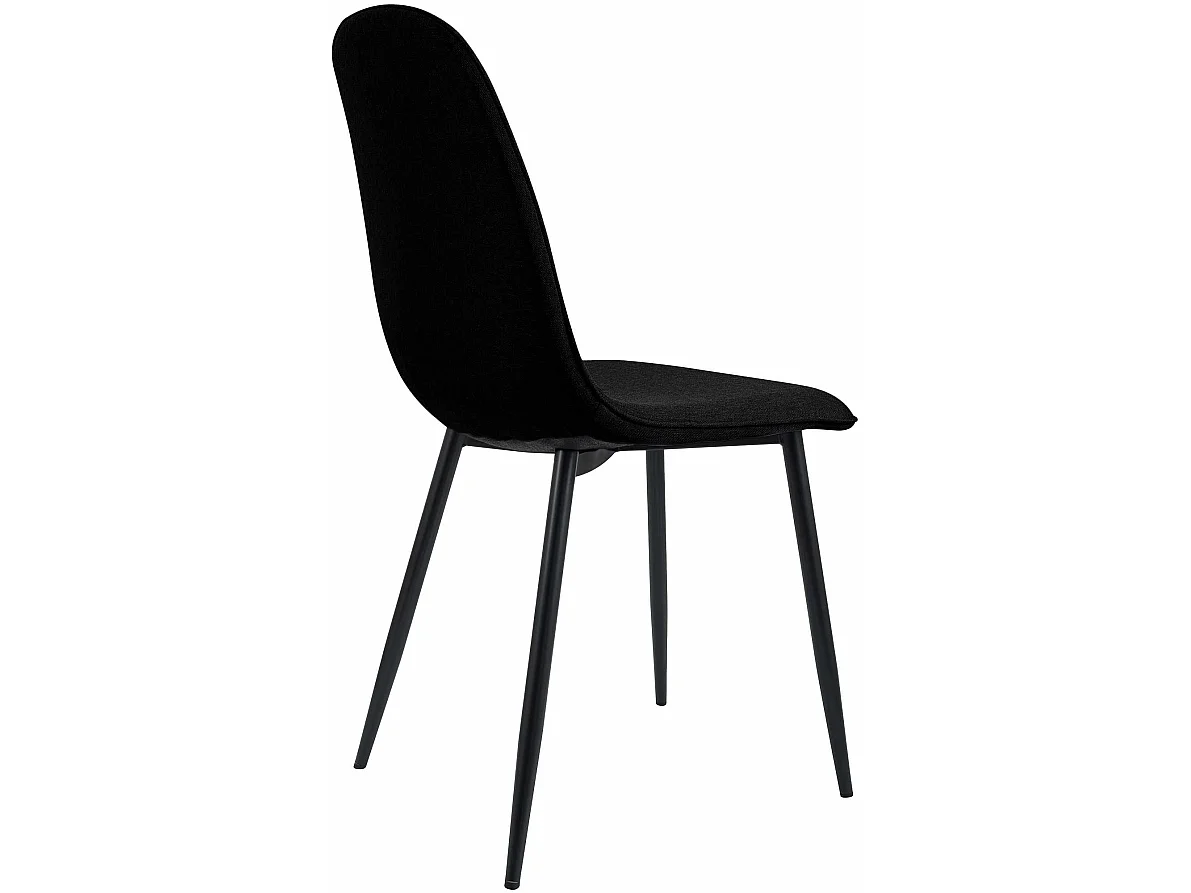 Lot de 4  chaise salle à manger - Tissu - Noir - Maryam