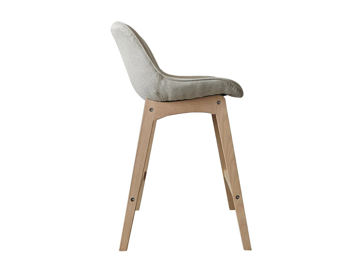 Set van eikenhouten eiland- en barstoelen met een 65 cm MELLOW stoffen zitting