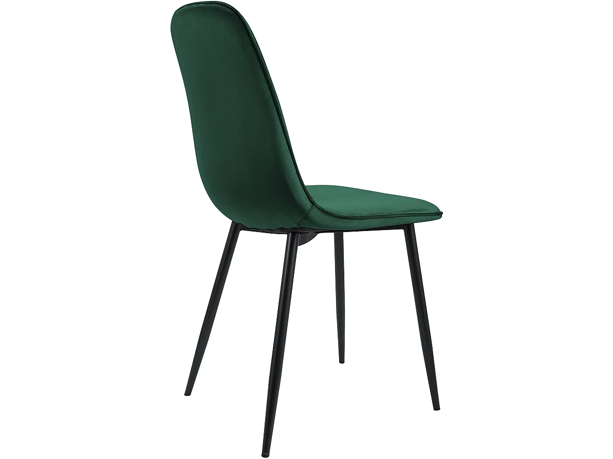 Lot de 4  chaise salle à manger - Velours - Vert - Maryam