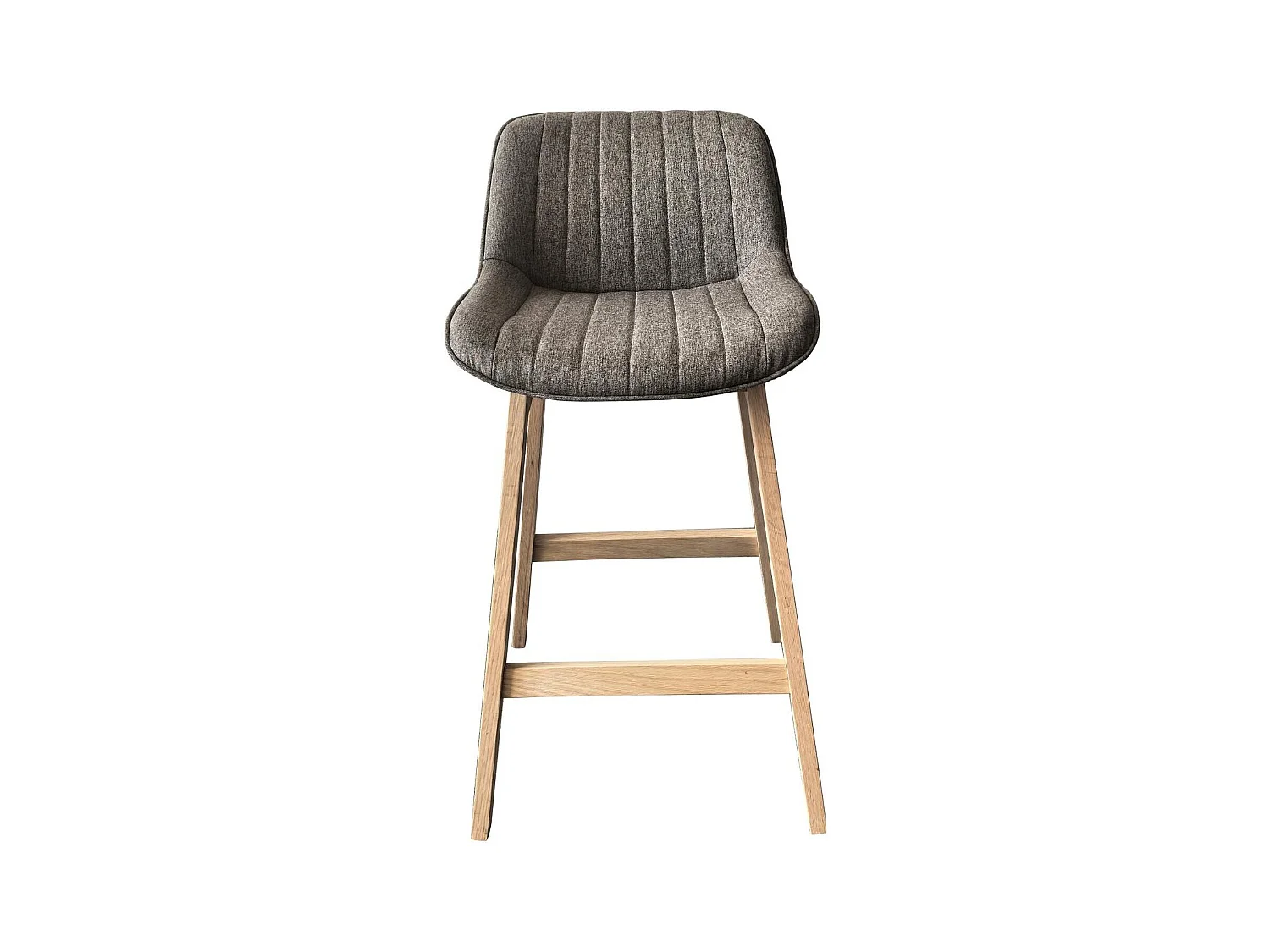 Lot de chaises d'îlot et bar en chêne et assise tissu H65cm