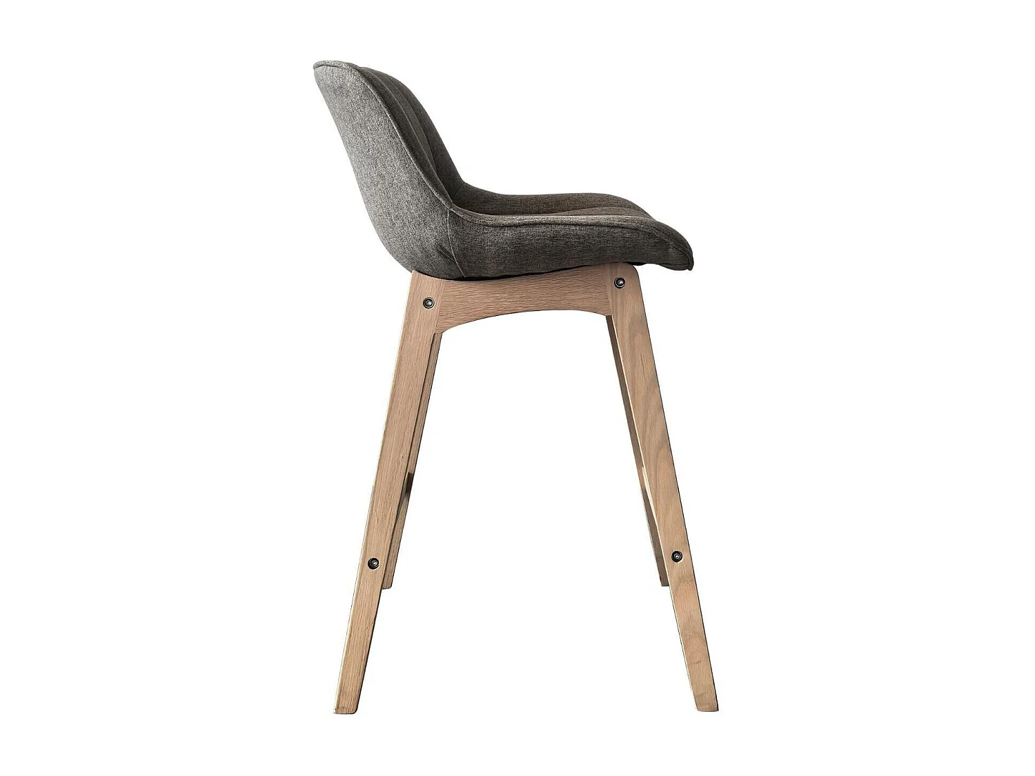 Set van eikenhouten eiland- en barstoelen met een 65 cm MELLOW stoffen zitting