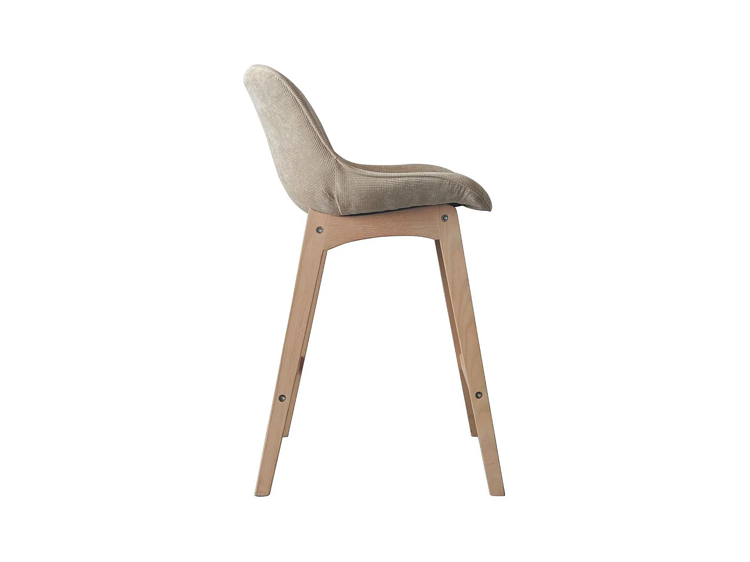 Set mit 65 cm großen NORDEN-Insel- und Barstühlen aus Eiche mit Sitzfläche aus Cordstoff