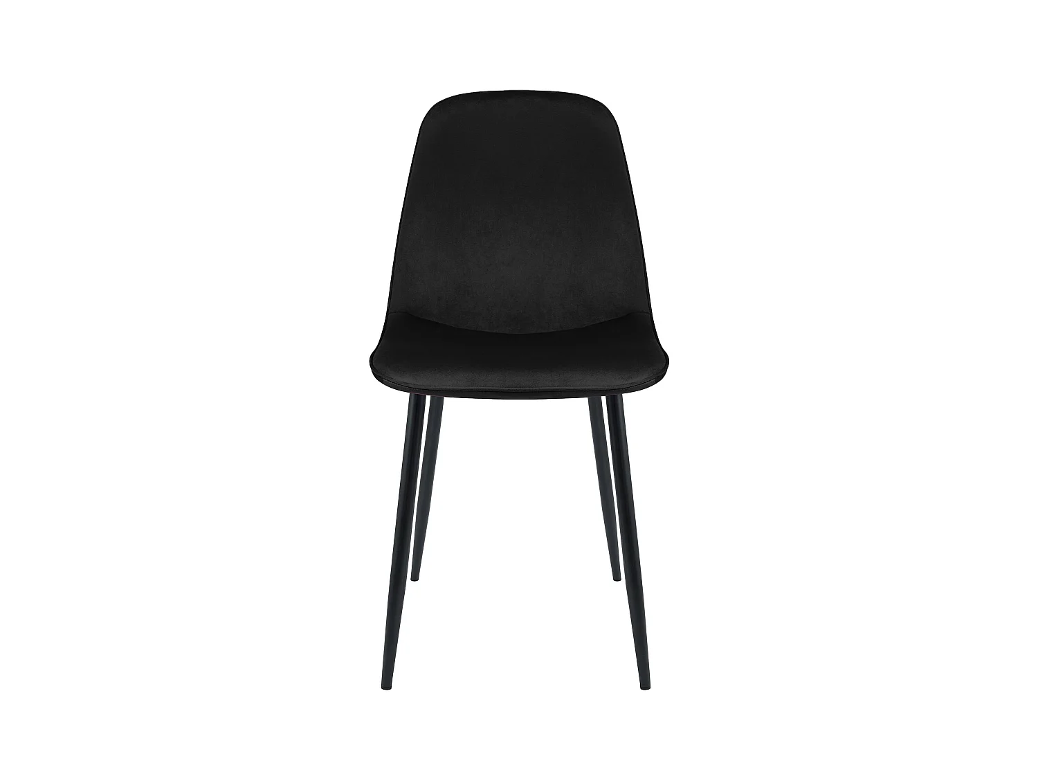 Lot de 4  chaise salle à manger - Velours - Noir - Maryam