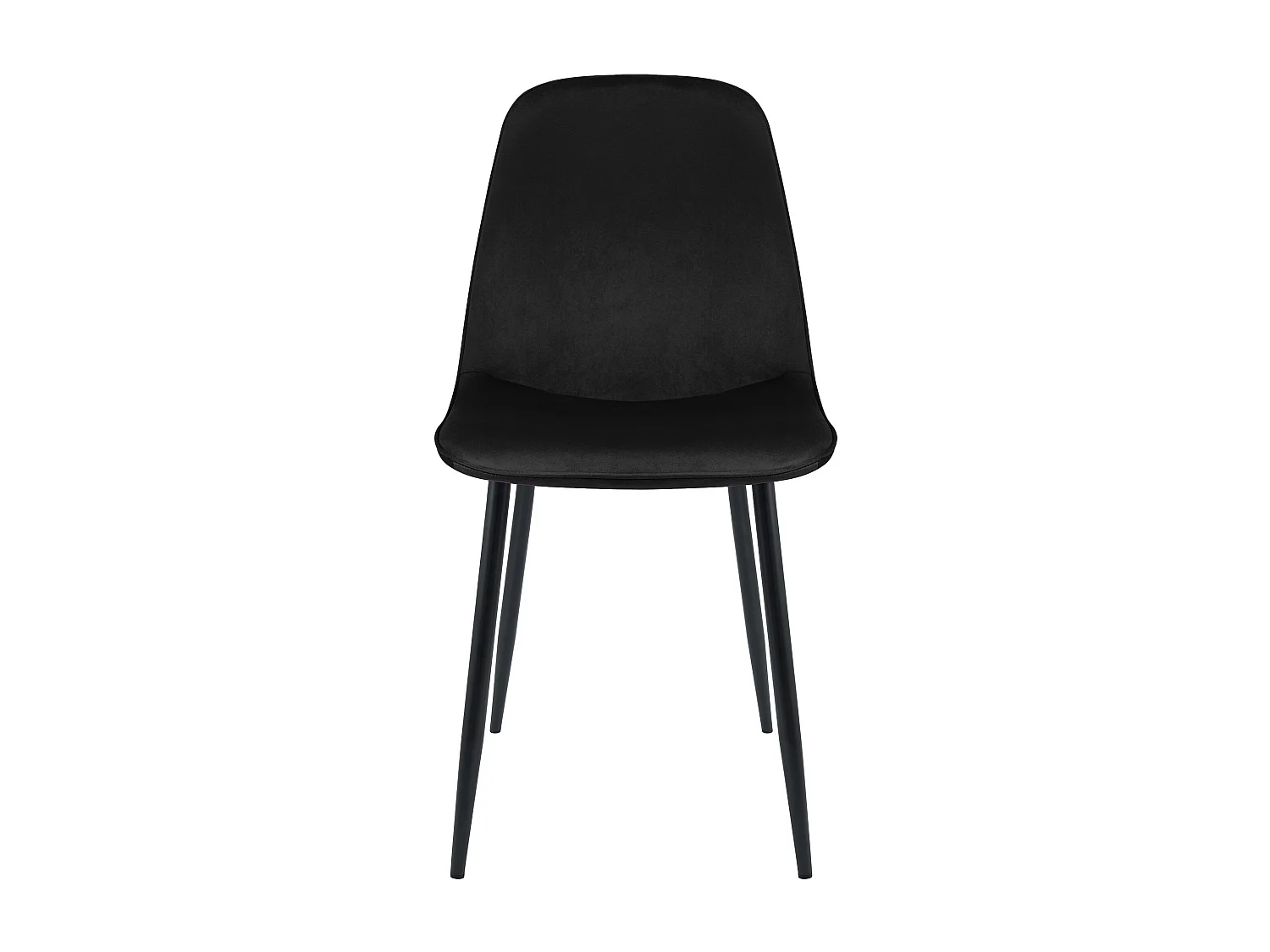 Lot de 4  chaise salle à manger - Velours - Noir - Maryam