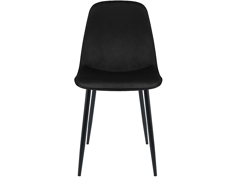 Lot de 4  chaise salle à manger - Velours - Noir - Maryam