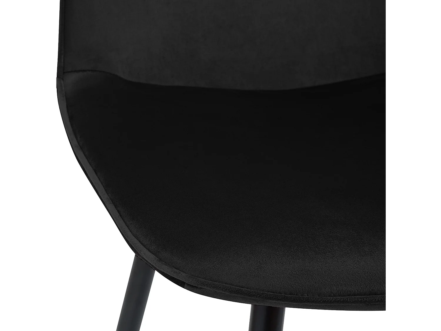 Lot de 4  chaise salle à manger - Velours - Noir - Maryam