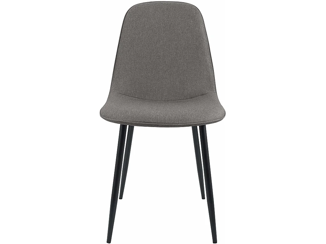 Lot de 4  chaise salle à manger - Tissu - Gris clair - Maryam