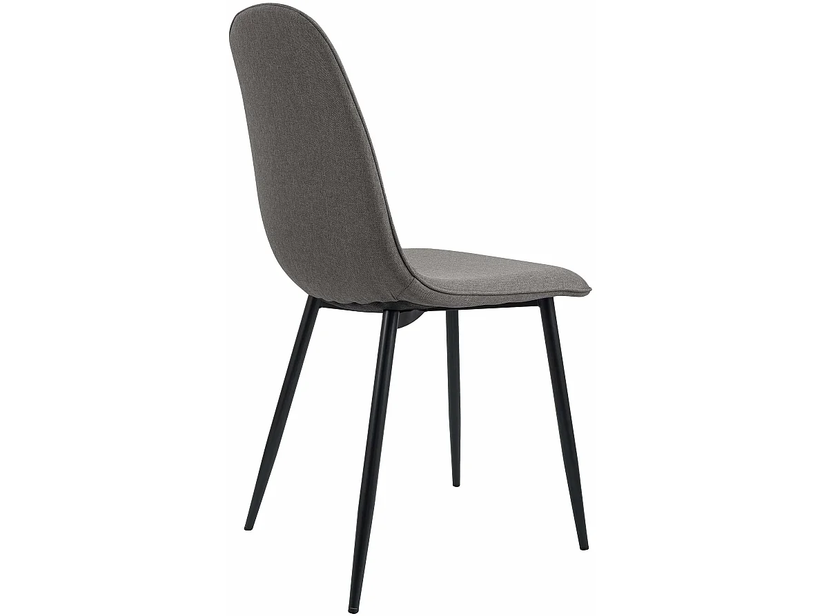 Lot de 4  chaise salle à manger - Tissu - Gris clair - Maryam
