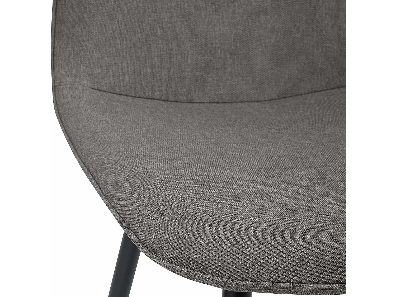 Lot de 4  chaise salle à manger - Tissu - Gris clair - Maryam