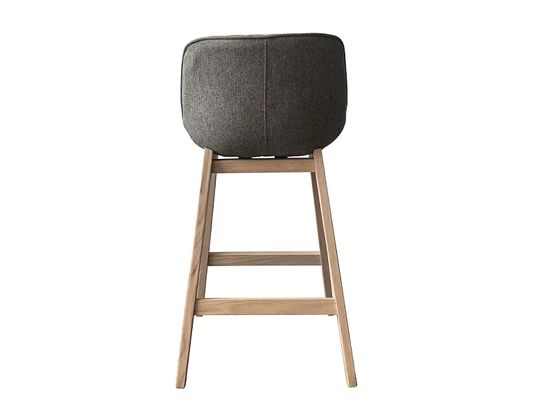 Komplet dębowych krzeseł wyspowych i barowych z siedziskiem z tkaniny MELLOW o szerokości 65 cm