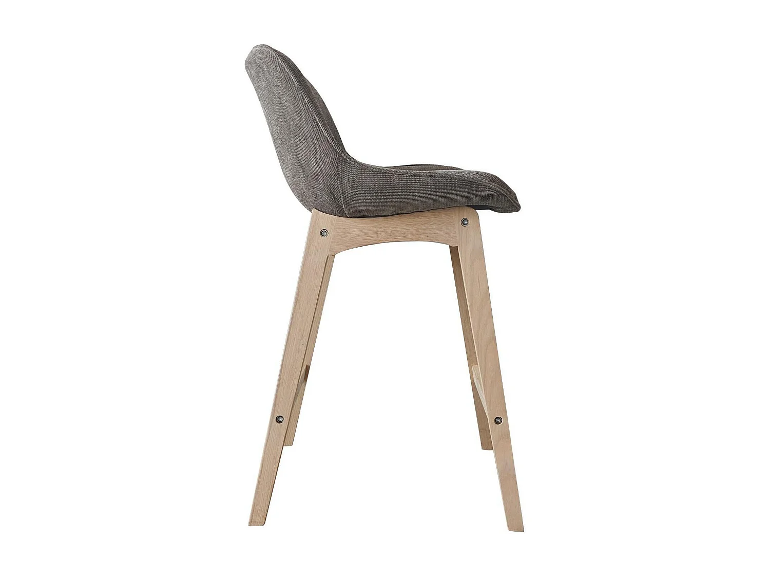 Set van 65 cm NORDEN eikenhouten eiland- en barstoelen met zitting van corduroystof