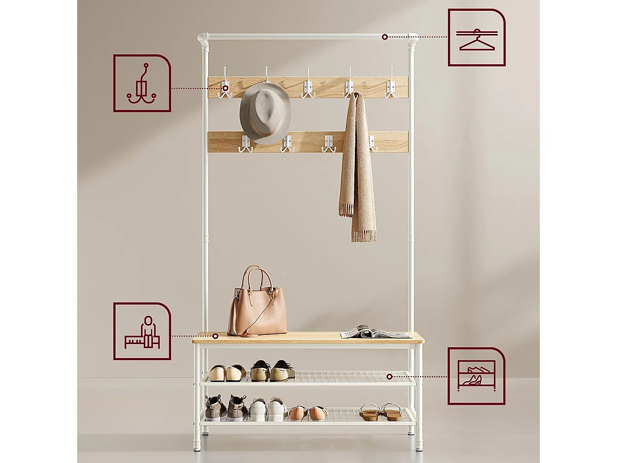 3-tier kitchen shelf with large worktop and steel frame