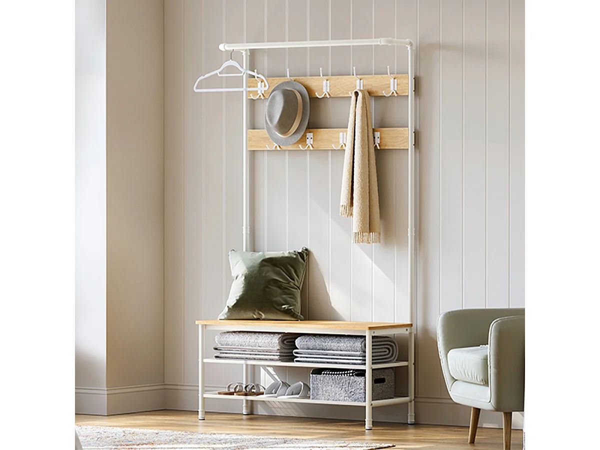3-tier kitchen shelf with large worktop and steel frame