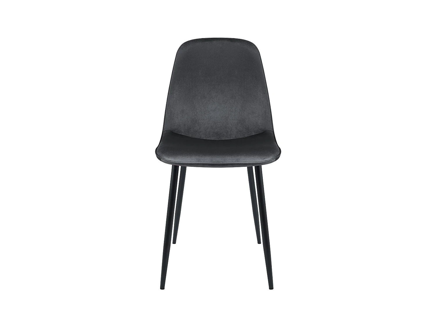 Lot de 4  chaise salle à manger - Velours - Gris foncé - Maryam