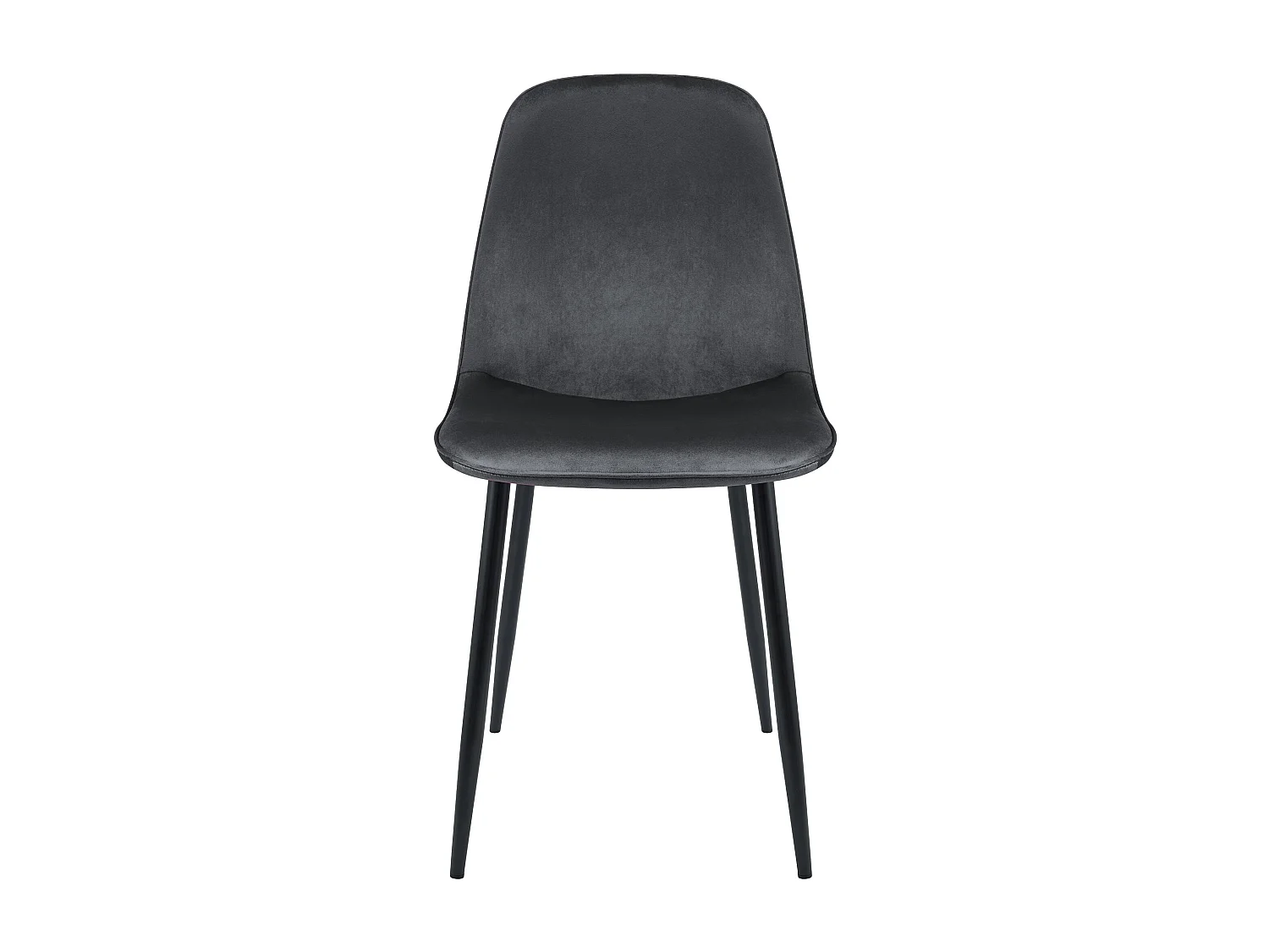 Lot de 4  chaise salle à manger - Velours - Gris foncé - Maryam